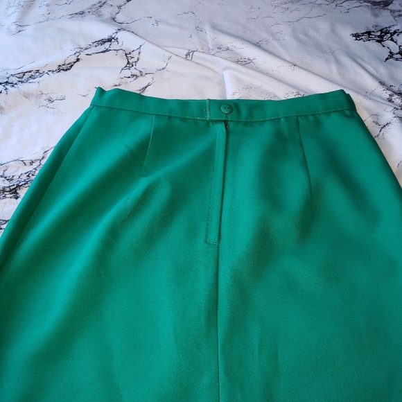 Vintage Knit Way Canadian Made Womens Medium Long Maxi Turquoise Green Skirt - Picture 5 of 11